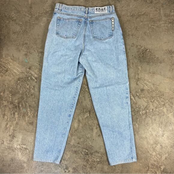 Vintage 90s Enuf International Classic Light Wash High Waisted Tapered Mom Jeans - Picture 7 of 14